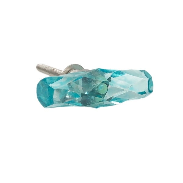10 Turquoise Crystal Glass Cabinet Knobs Cupboard Drawer Dresser Door Chic NEW
