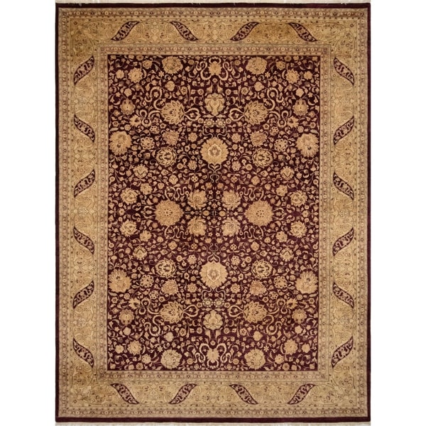 Noori Rug Vegetable-dyed Pak-Persian Anis Aubergine/Gold Rug - 9'2" x 12'0"