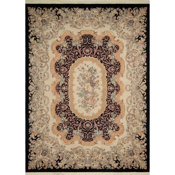 Noori Rug Pak-Persian Zafar Black/Bone Grey Rug - 9'2" x 12'5"