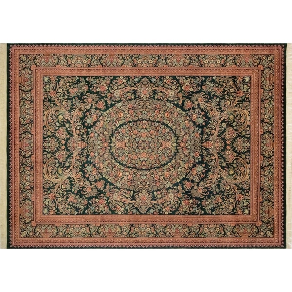 Noori Rug Pak-Persian Erke Green/Red Rug - 9'0" x 12'4"