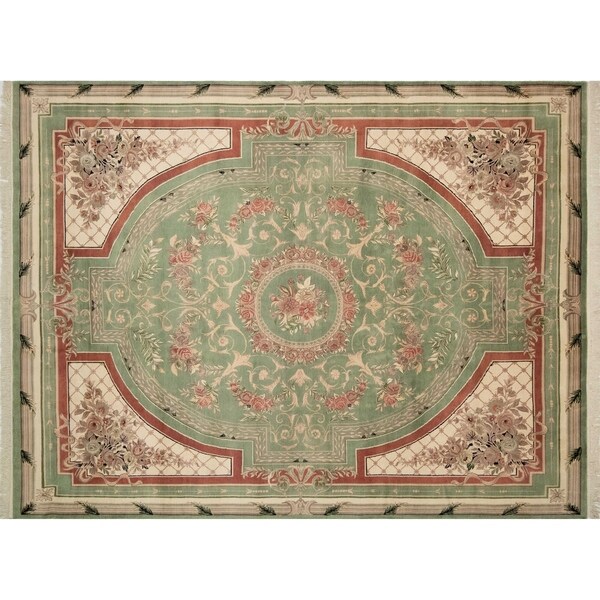 Noori Rug Pak-Persian Yasmin Lt. Green/Rose Rug - 9'0" x 11'11"