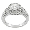 Journee Collection High-polish Sterling Silver Round-cut Cubic-zirconia Ring