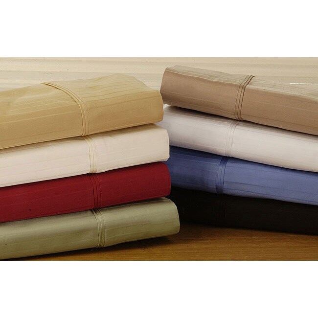 Egyptian Cotton 800 Thread Count Stripe PAIR STRIPE PLUM WRINKLE FREE PILLOW