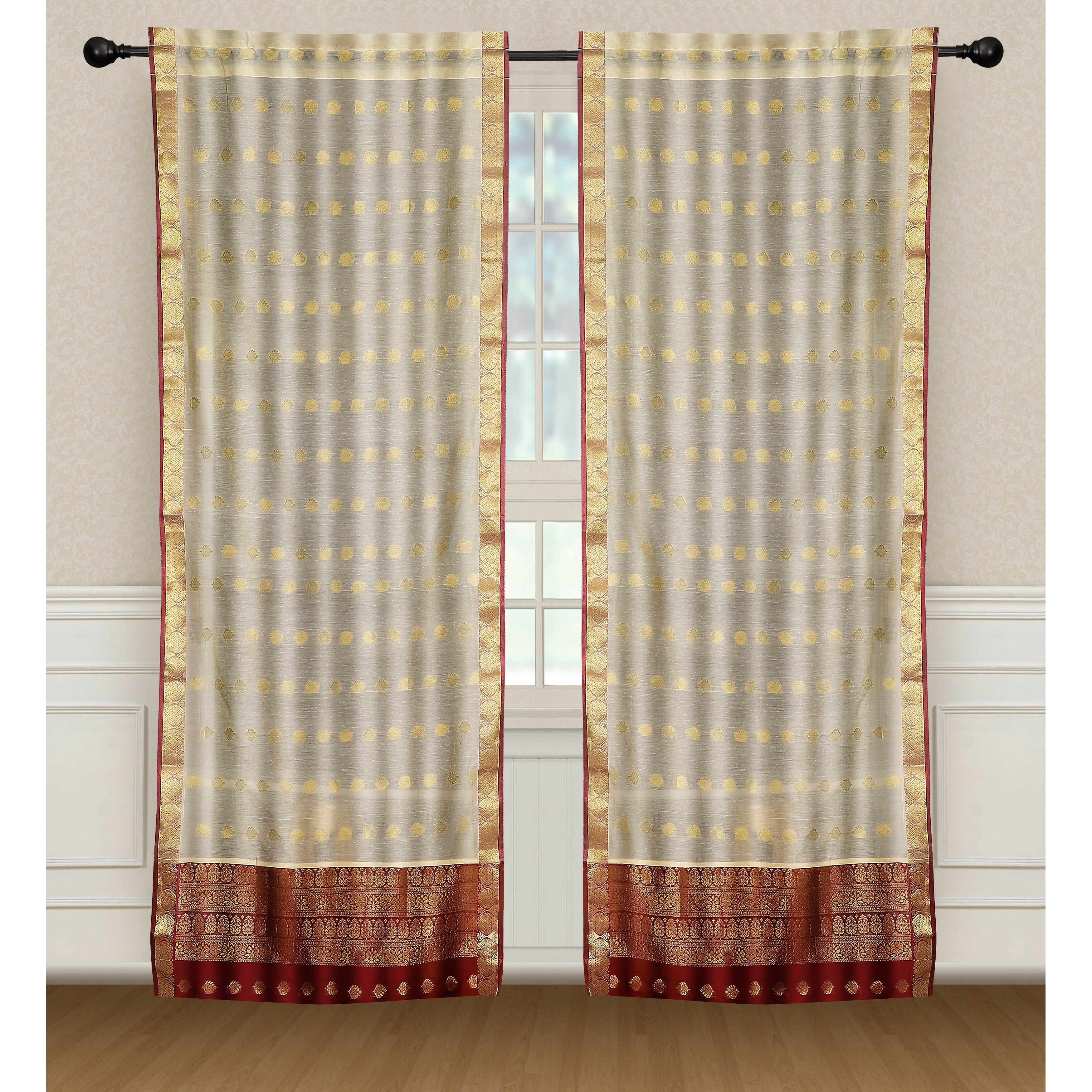 Shop The Curated Nomad Valmar Cream Indian Sari Window Curtain