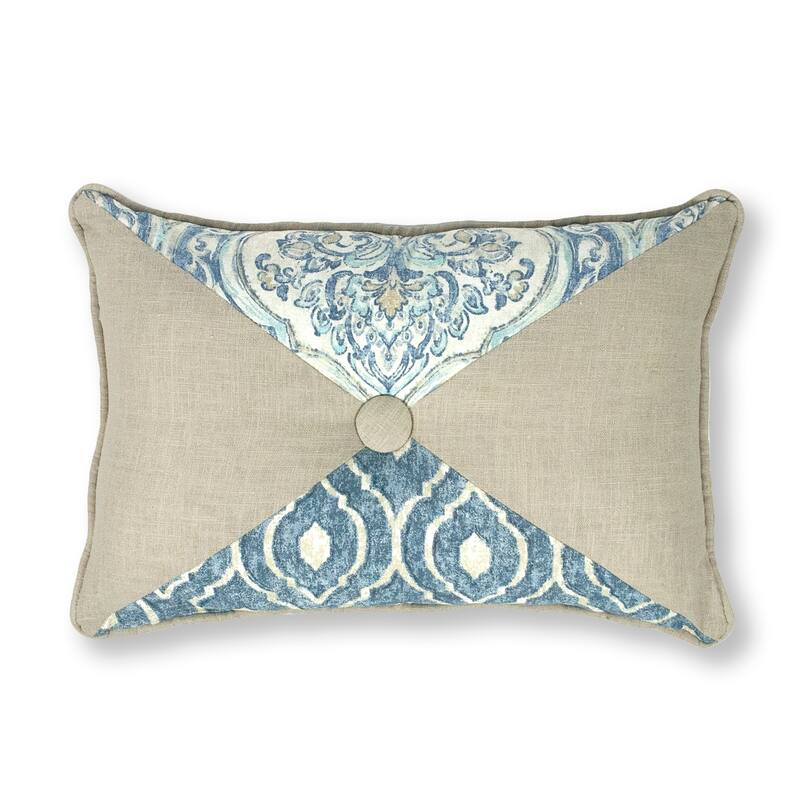 Thread and Weave Magnolia Blue Pieced Boudoir Pillow