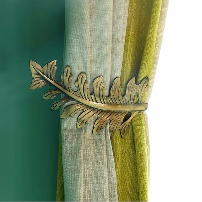 Olivia Leaf Curtain Holdbacks (Set of 2) - Bronze Finish - Bronze