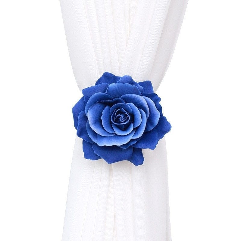 Marry Magnetic Button Rose Style Tieback (Set of 2) - Blue