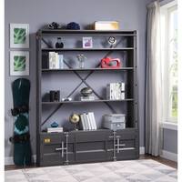 Badger Basket Metal and Bamboo Multi-Bin Storage Cubby - Charcoal