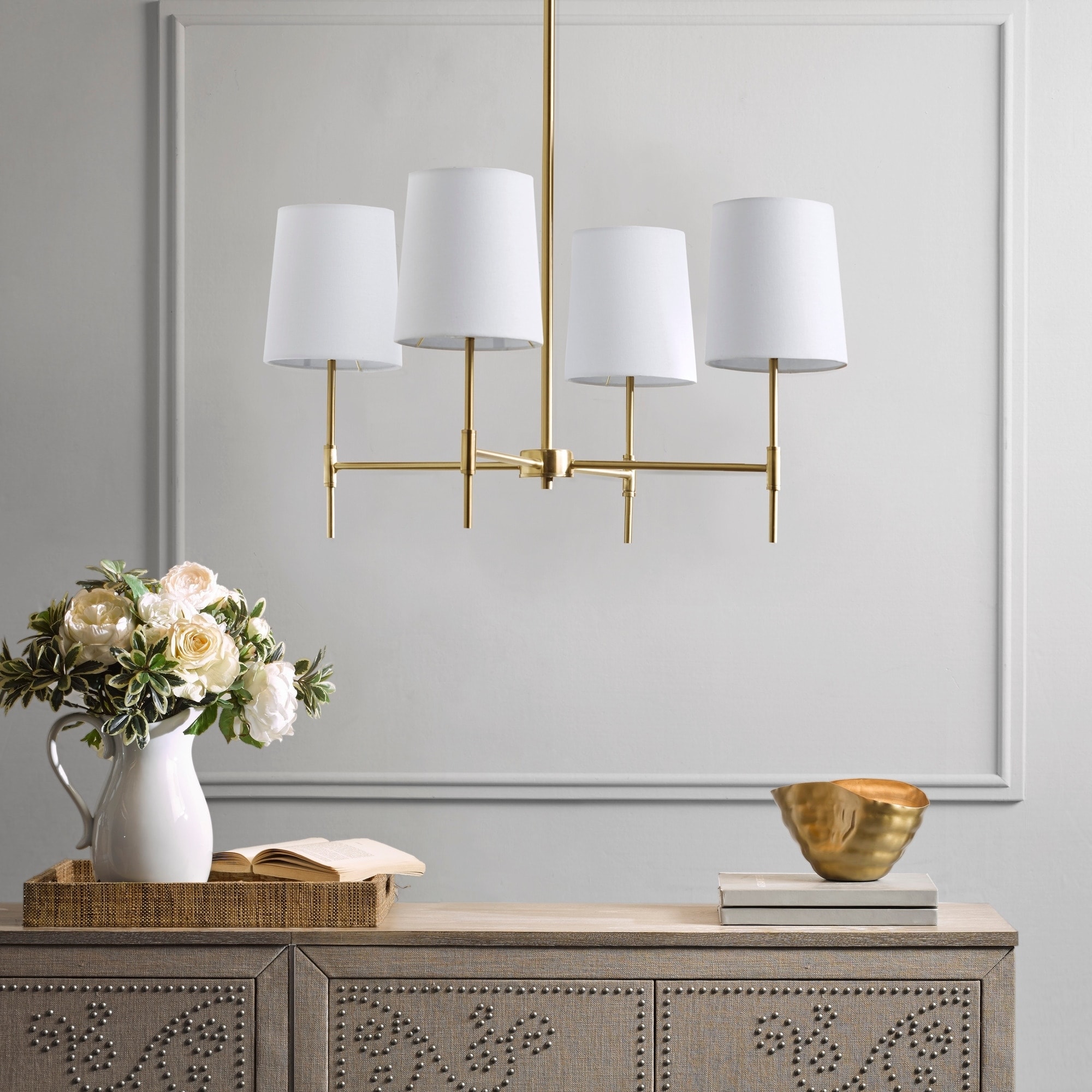 Martha Stewart Baldwin 4-Light Gold Chandelier - Chandeliers For Bedrooms by Overstock.com