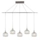 preview thumbnail 6 of 7, Woodbridge Lighting 5-light Linear Pendant Clear Seedy Ball - Seeded - Incandescent