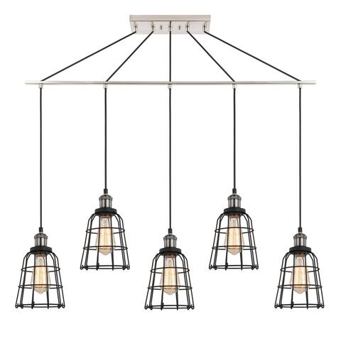 Woodbridge Lighting Fulton 5-light Wire Cage Linear Pendant w/ ST64 Bulb