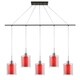 preview thumbnail 10 of 11, Woodbridge Lighting Alaina 5-light Linear Pendant Red Pleated Fabric