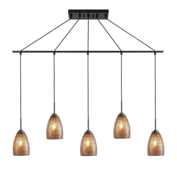 slide 1 of 25, Woodbridge Lighting Venezia 5-light Linear Pendant Mosaic Amber
