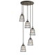 preview thumbnail 31 of 31, Woodbridge Lighting 18324ABZWL-SW106BK Fulton Multi-light Wire Cage Cluster Pendant w/ ST64 Bulb Painted Grey/ Bronze - 5-light