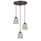 preview thumbnail 11 of 31, Woodbridge Lighting 18324ABZWL-SW106BK Fulton Multi-light Wire Cage Cluster Pendant w/ ST64 Bulb Copper/ Bronze - 3-light
