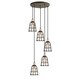 preview thumbnail 28 of 31, Woodbridge Lighting 18324ABZWL-SW106BK Fulton Multi-light Wire Cage Cluster Pendant w/ ST64 Bulb Copper/ Bronze - 5-light