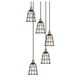 preview thumbnail 32 of 31, Woodbridge Lighting 18324ABZWL-SW106BK Fulton Multi-light Wire Cage Cluster Pendant w/ ST64 Bulb
