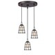 preview thumbnail 8 of 31, Woodbridge Lighting 18324ABZWL-SW106BK Fulton Multi-light Wire Cage Cluster Pendant w/ ST64 Bulb Chrome/ Bronze - 3-light