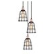 preview thumbnail 30 of 31, Woodbridge Lighting 18324ABZWL-SW106BK Fulton Multi-light Wire Cage Cluster Pendant w/ ST64 Bulb