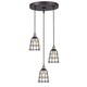 preview thumbnail 14 of 31, Woodbridge Lighting 18324ABZWL-SW106BK Fulton Multi-light Wire Cage Cluster Pendant w/ ST64 Bulb Painted Grey/ Bronze - 3-light