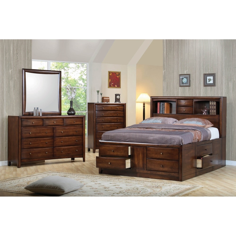 Overstockdakota Warm Brown 2 Piece Storage Bedroom Set With Nightstand Queen Dailymail