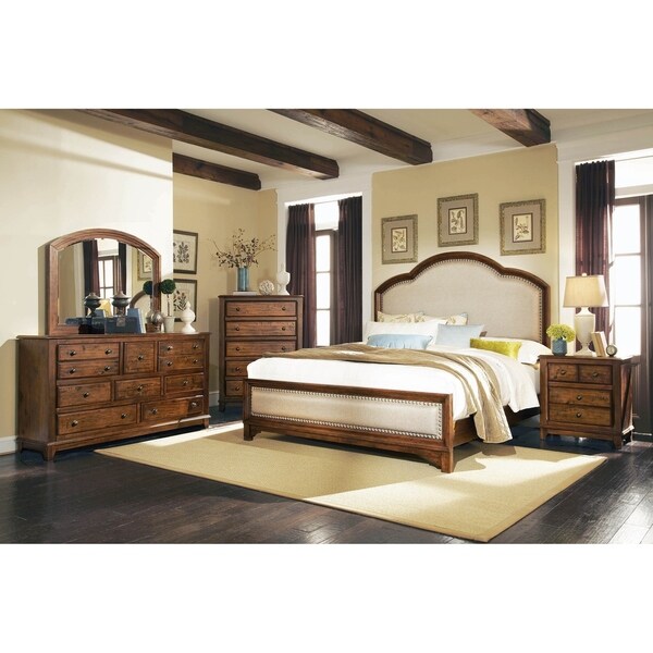 Claire Rustic Brown 2-piece Panel Bedroom Set with Nightstand