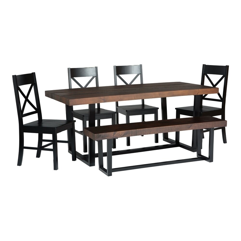 Office Accents 6 Piece Farmhouse Solid Pine Wood X Back Piece Farmhouse Solid Pine Wood