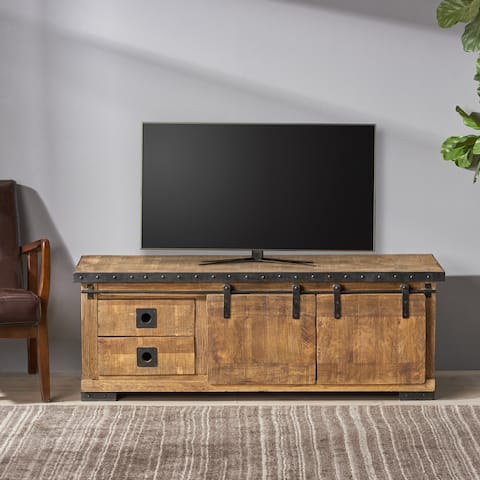 Bowery Modern Industrial Mango Wood TV Stand by Christopher Knight Home