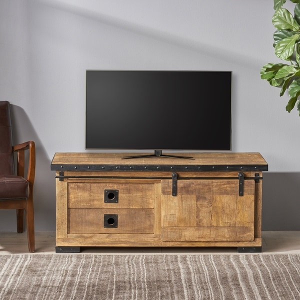 TV Unit Entertainment Centre Storage Organizer Rustic Wood Kitchen Furniture 