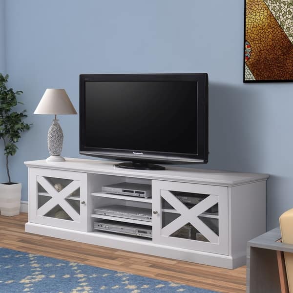 Shop Wooden Tv Cabinet With Glass Door Storage And Open