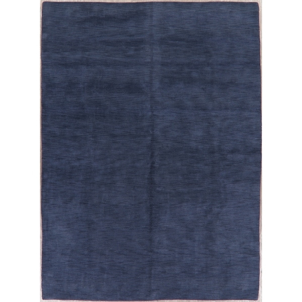 Gabbeh Solid Modern Oriental Hand Knotted Wool India Area Rug - 11'3" x 8'3"