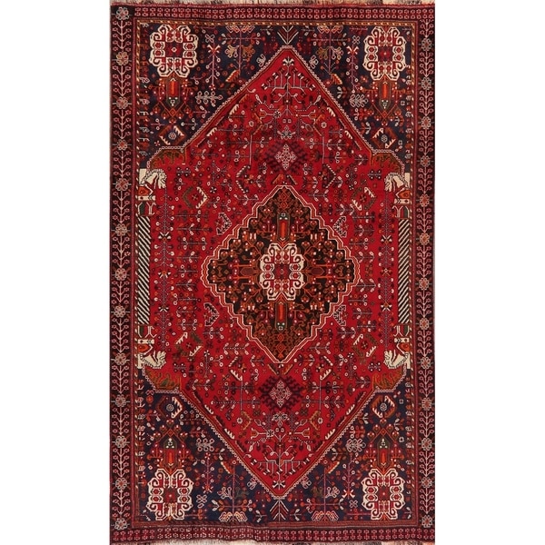 Abadeh Oriental Tribal Hand Knotted Traditional Wool Persian Area Rug - 8'3" x 4'11"
