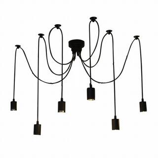 Black Industrial Edison Spider Chandelier Pendant Lights, Adjustable (6 Light) - Chandeliers For Bedrooms by Overstock.com