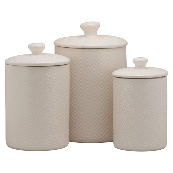 Shop 10 Strawberry Street Ocean 3 Piece Canister Set White Overstock