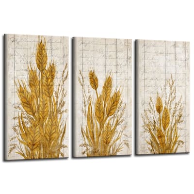 Olivia Rose 'Harvest Wheat' 3-Pc Canvas Fall Wall Art Set