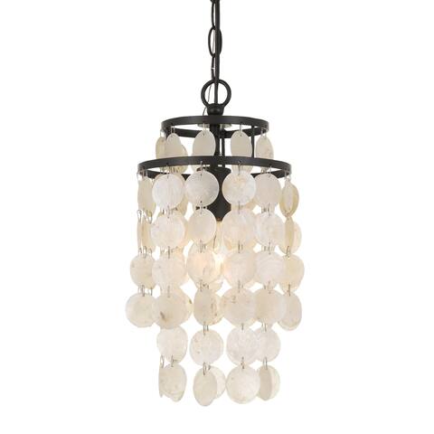 Brielle 1-light Bronze/ Capiz Shell Mini Chandelier