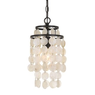Brielle Shells Brielle 1-light Bronze/ Capiz Shell Mini Chandelier - Bed Bath & Beyond ...