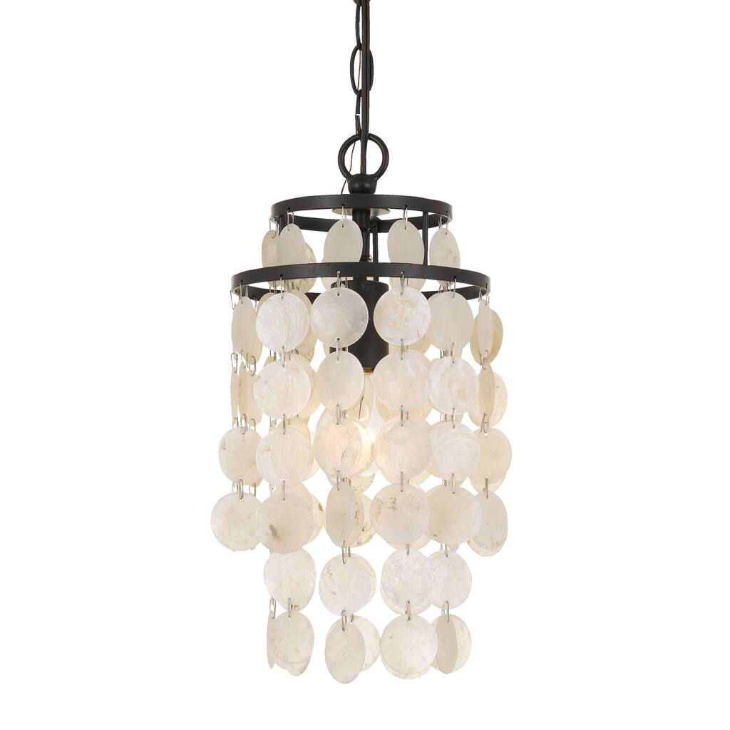 Brielle 1-light Bronze/ Capiz Shell Mini Chandelier