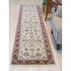 preview thumbnail 1 of 3, Ivory/red Hand-knotted Wool Traditional Agra Rug - 2' 7 x 9' 8