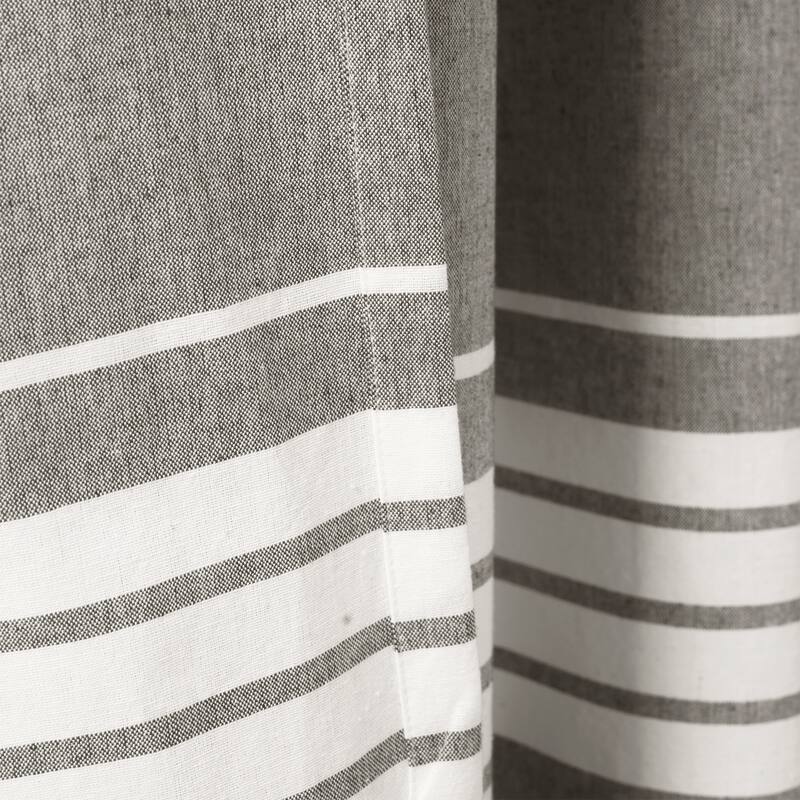 Porch & Den Masters Yarn Dyed Cotton Fringe Window Curtain Panel Pair