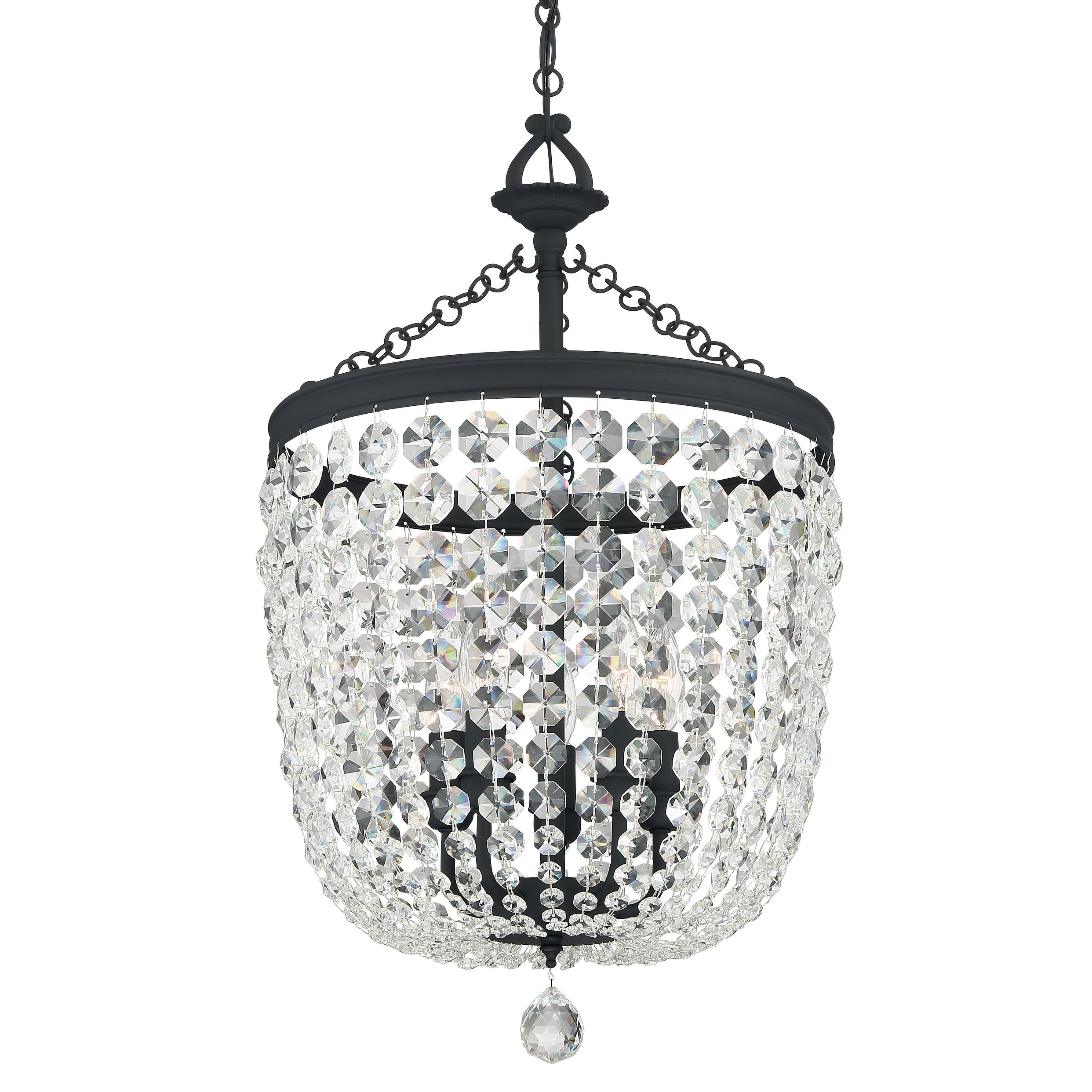 Archer 5-light Black Forged/Crystal Chandelier - Chandeliers For Bedrooms by Overstock.com