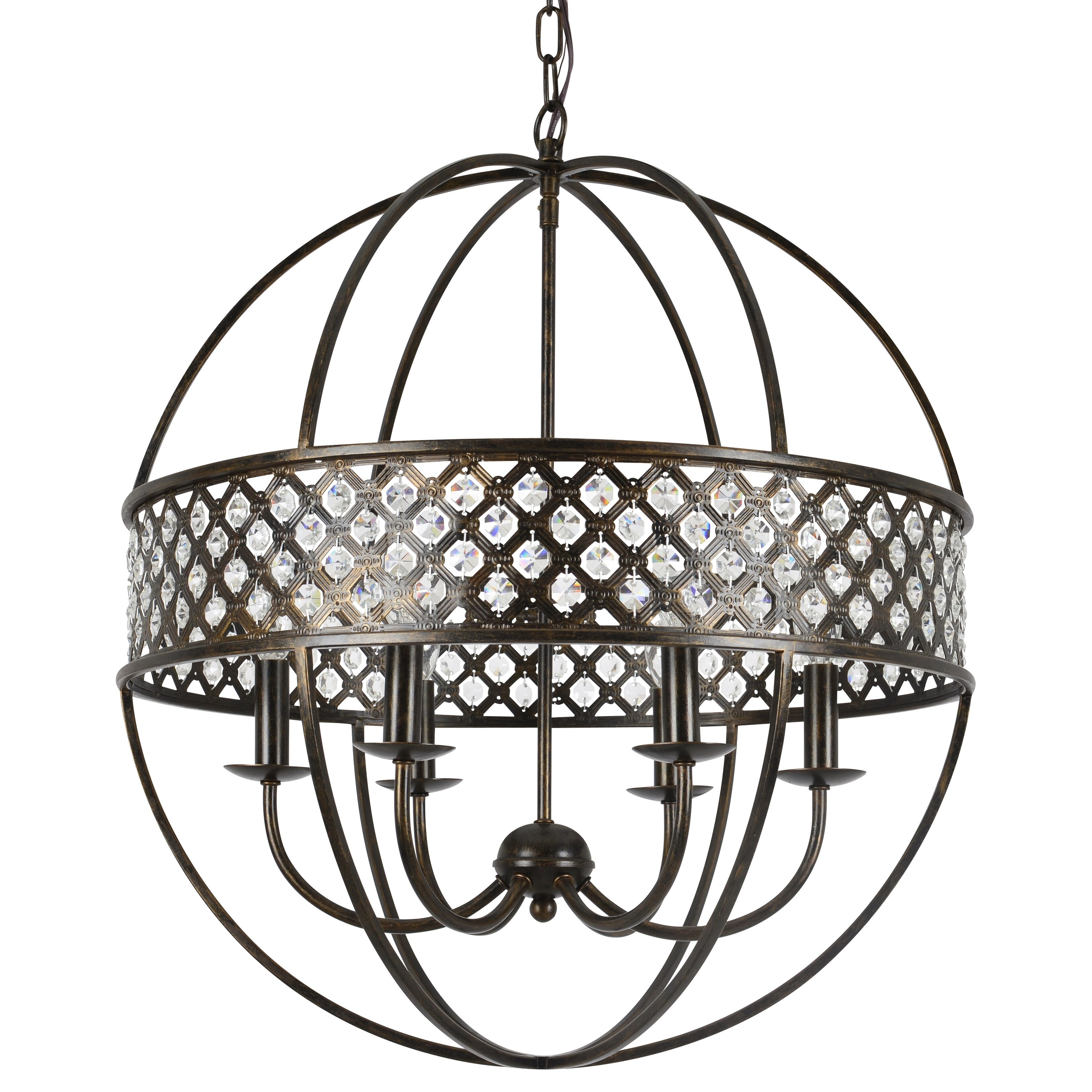 Julianna 6-light English Bronze/Crystal Orb Chandelier - Chandeliers For Bedrooms by Overstock.com
