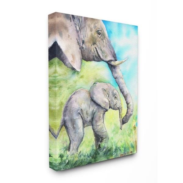 Shop Stupell Industries Cute Baby Elephant Family Animal Blue