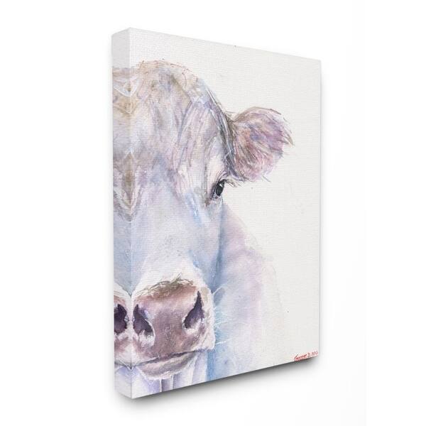 Shop Stupell Industries Large Cow Head Animal Blue Watercolor Painting 16x20 Proudly Made In Usa Multi Color Overstock 28700172
