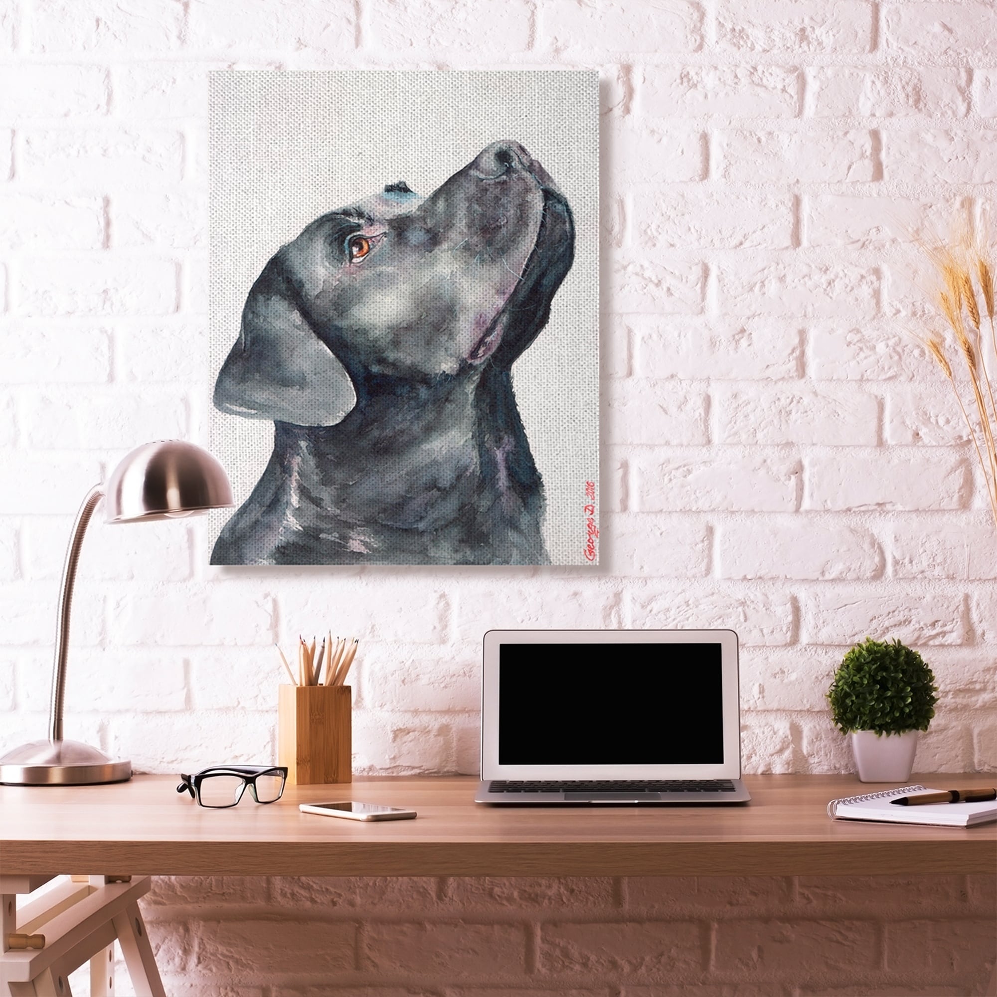 Shop Stupell Industries Black Labrador Dog Pet Animal Watercolor Painting 16x20 Proudly Made In Usa Multi Color Overstock 28700569