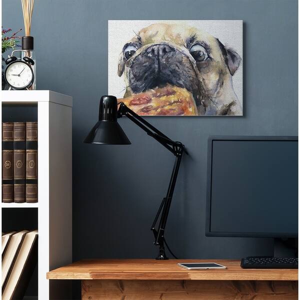 Shop Stupell Industries Pug And Pizza Funny Dog Pet Animal