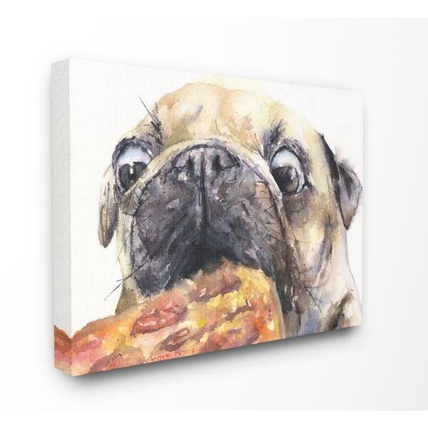 Shop Stupell Industries Pug And Pizza Funny Dog Pet Animal