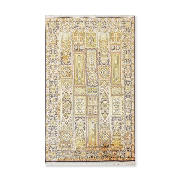 Hand Knotted GhumCertified Silk 340-400 KPSI Persian Oriental Area Rug (3'x5')