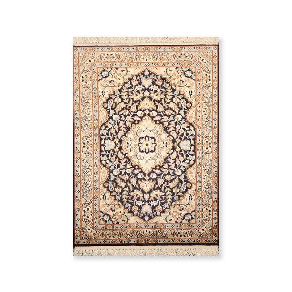Hand Knotted Certified Silk 340-400 KPSI Persian Oriental Area Rug (2'x3'2")