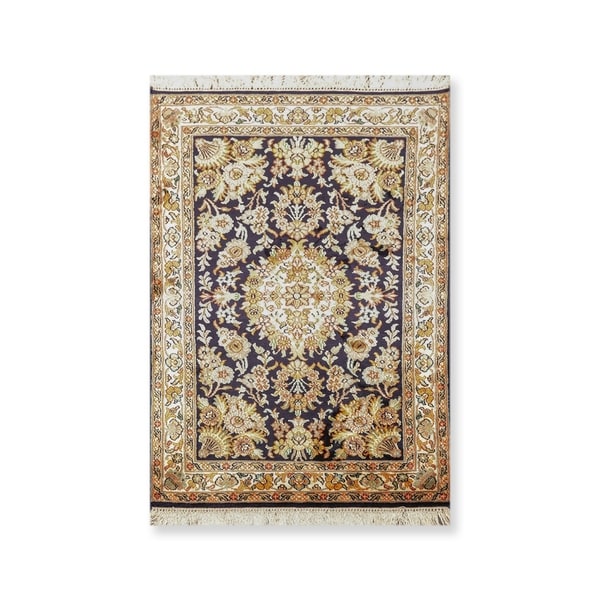 Hand Knotted Certified Silk 340-400 KPSI Persian Oriental Area Rug (2'1"x3'2")